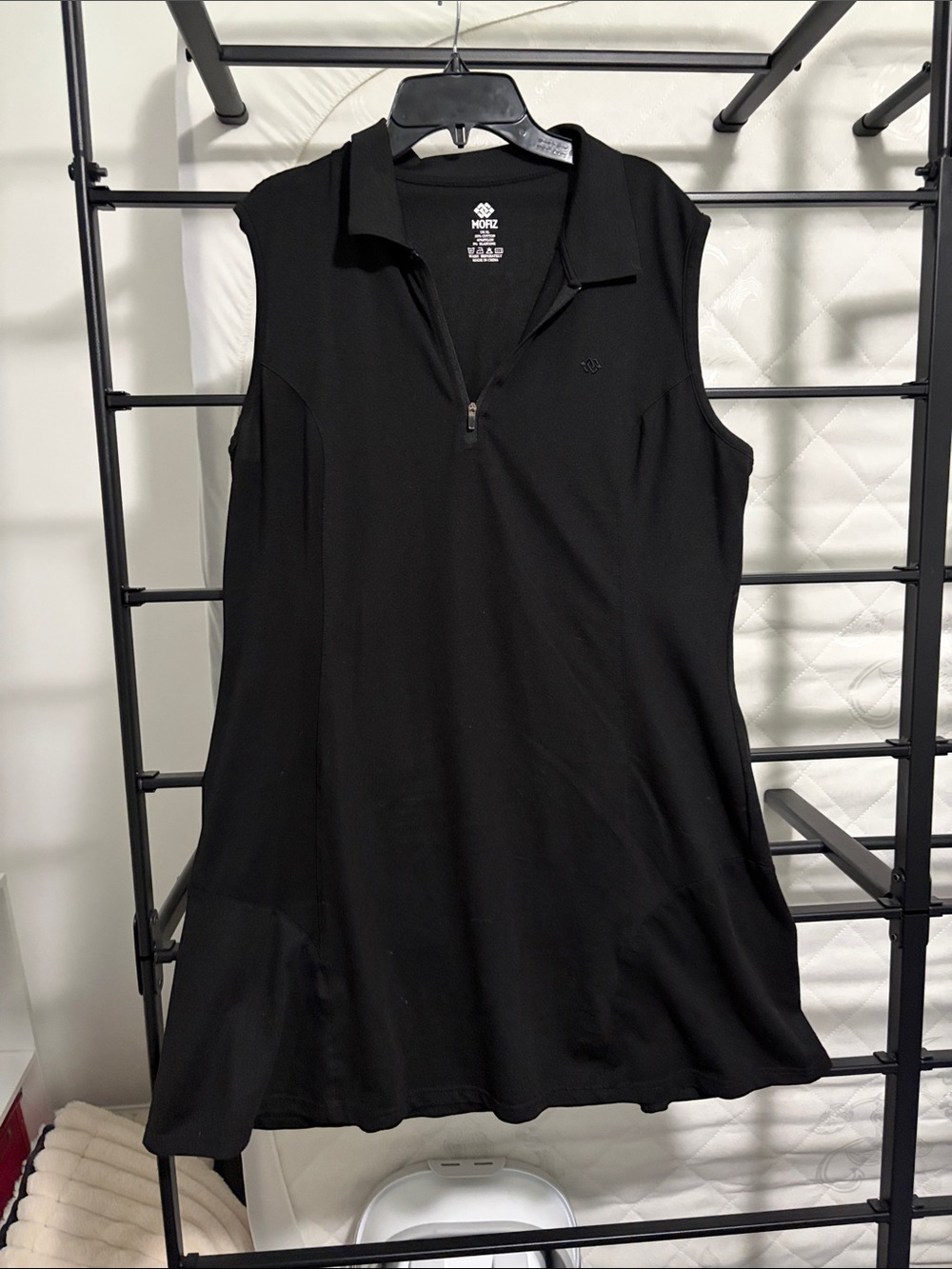 Black Sleeveless Polo Dress - Munz